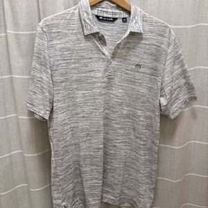 Travis Mathew Heathered Gray Short-Sleeve Polo